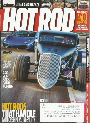 HOT ROD 2013 JULY - NEW Z/28, ROD vs LAMBO, 48 WOODIE BUILT, TUNA 440-6